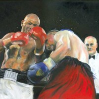 Ringside - Oil on Masonite