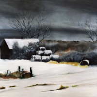 Early Snow in Ashley - Oil on Masonite